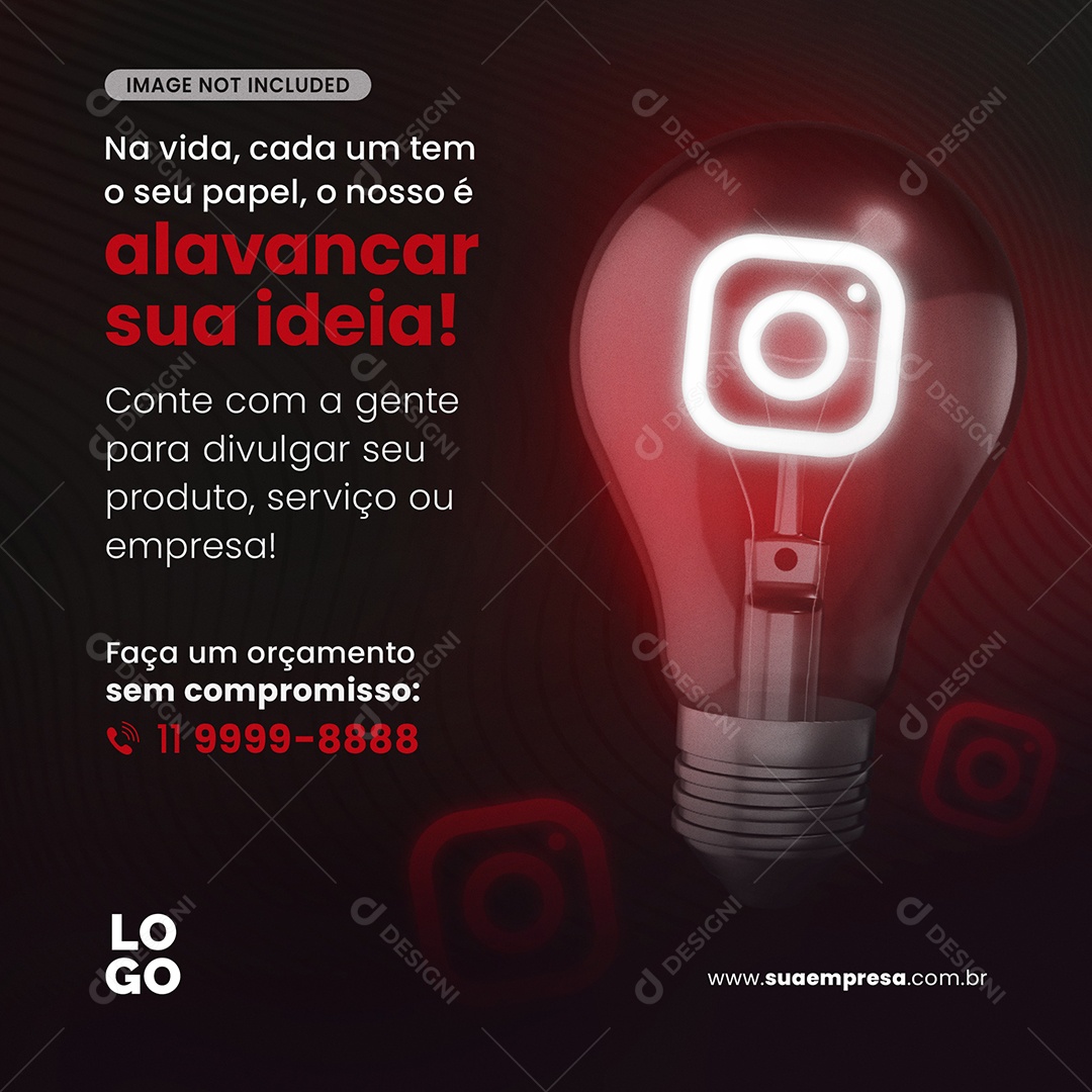 Social Media Alavancar Sua Ideia Faça Um Orçamento PSD Editável