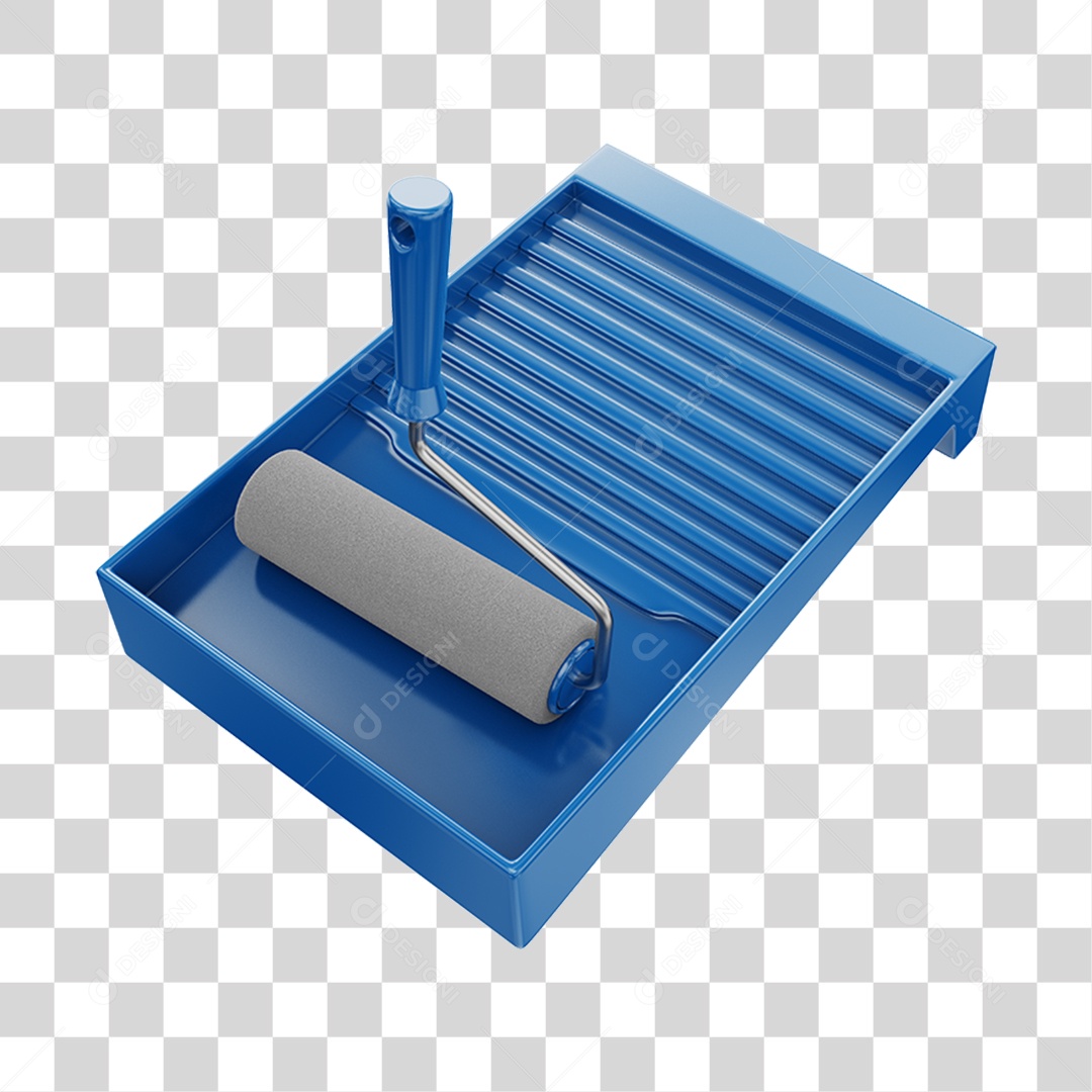 Elemento 3D Rolo de Pintura PNG Transparente