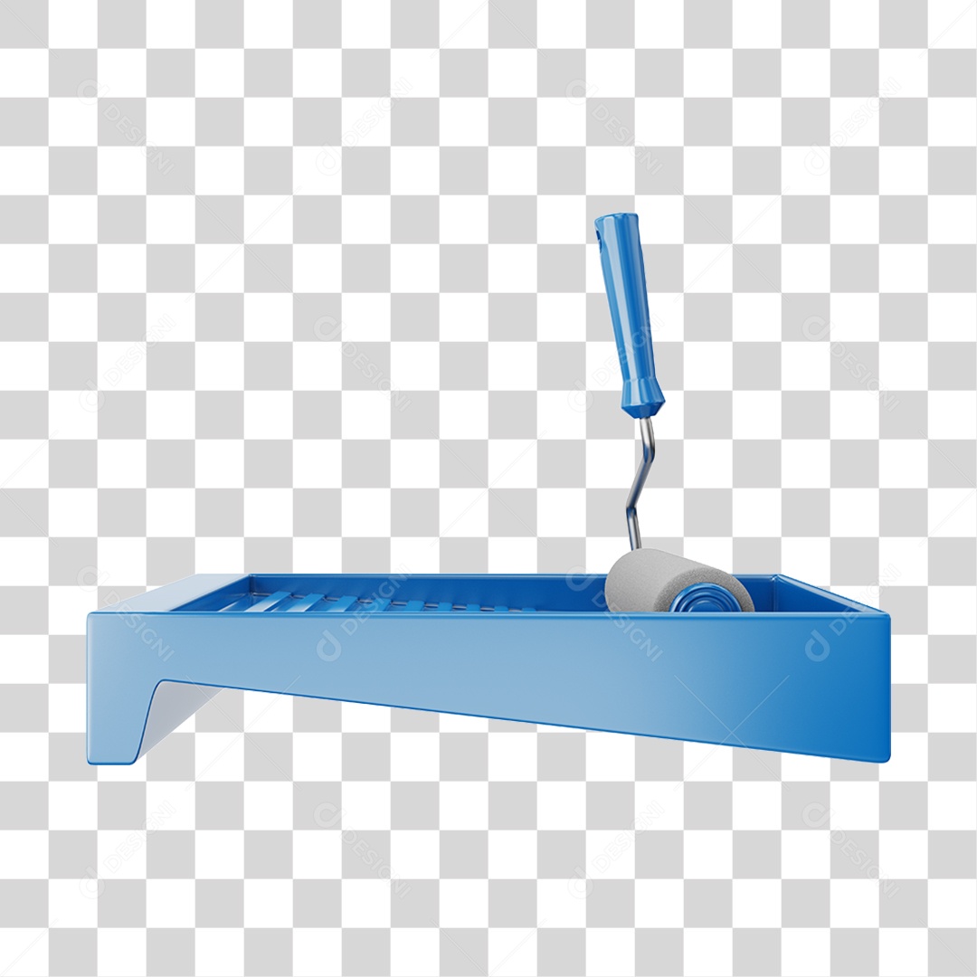 Elemento 3D Rolo de Pintura PNG Transparente