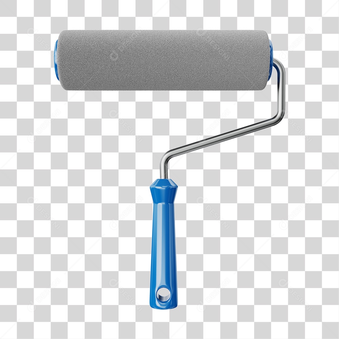 Elemento 3D Rolo de Pintura PNG Transparente