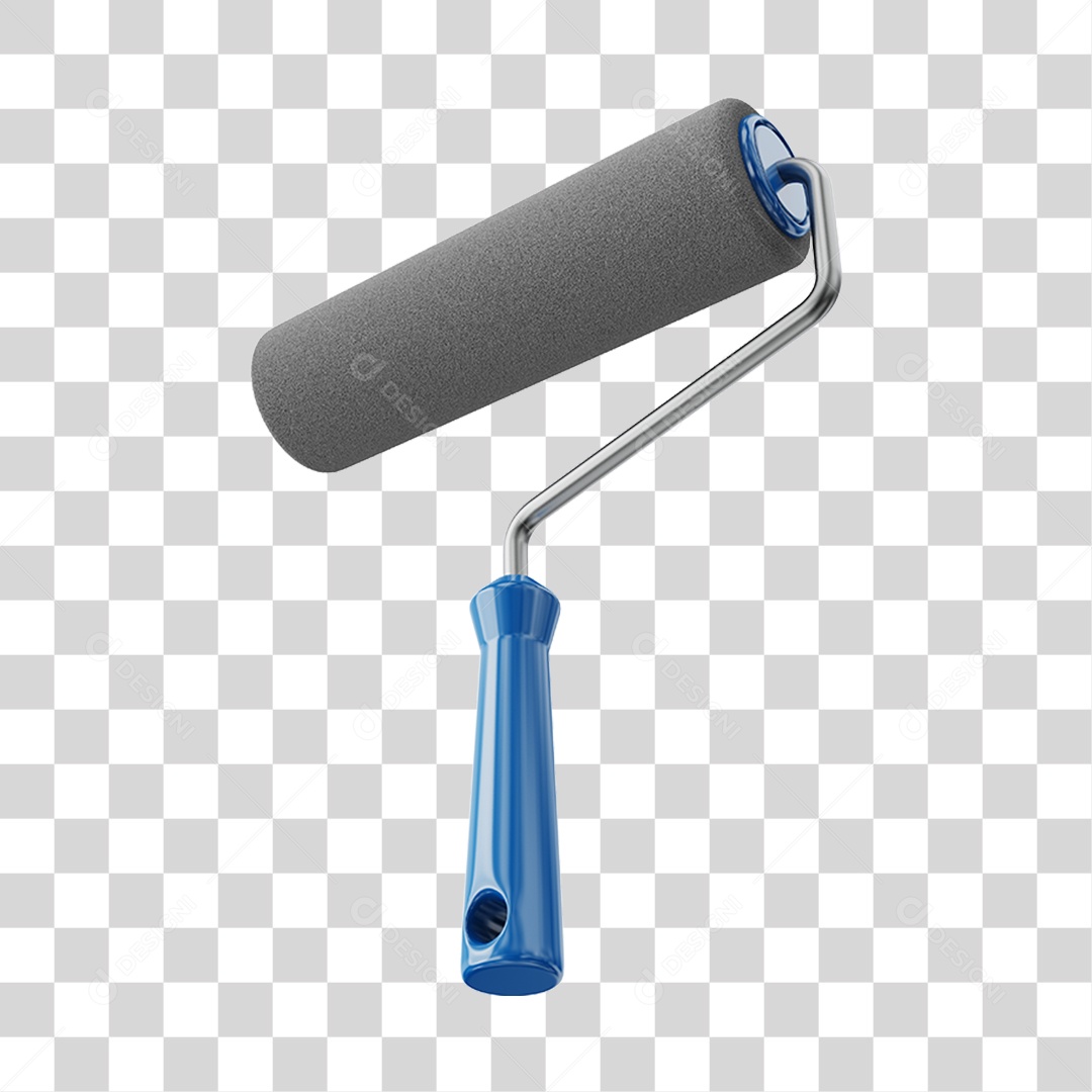Elemento 3D Rolo de Pintura PNG Transparente
