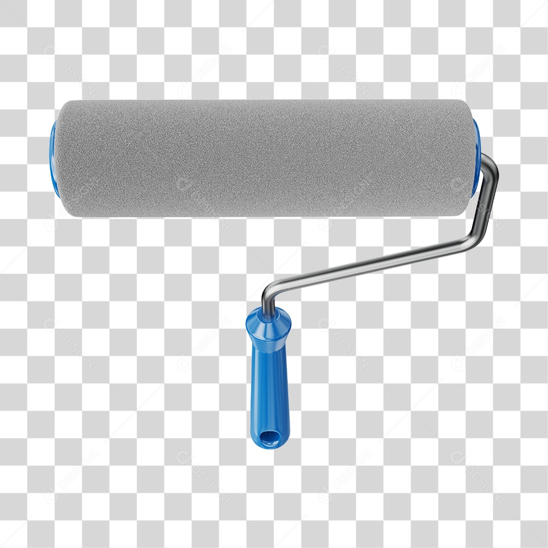 Elemento 3D Rolo de Pintura PNG Transparente