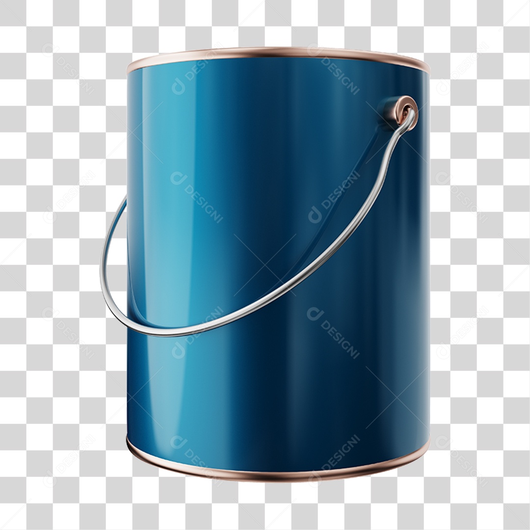 Elemento 3D Balde de Tinta PNG Transparente