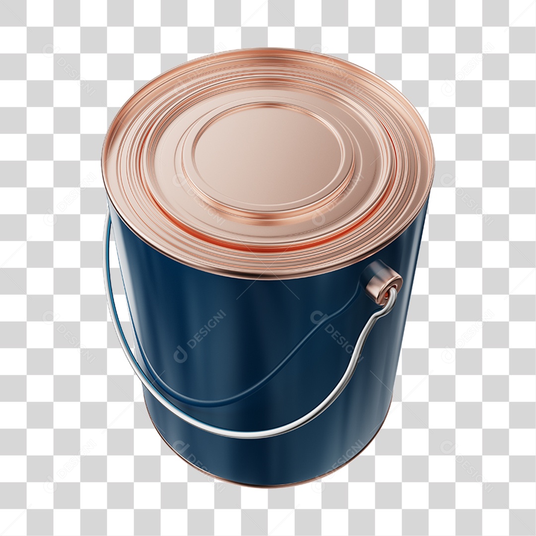 Elemento 3D Balde de Tinta PNG Transparente