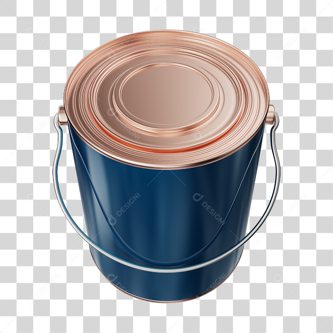 Elemento 3D Balde de Tinta PNG Transparente