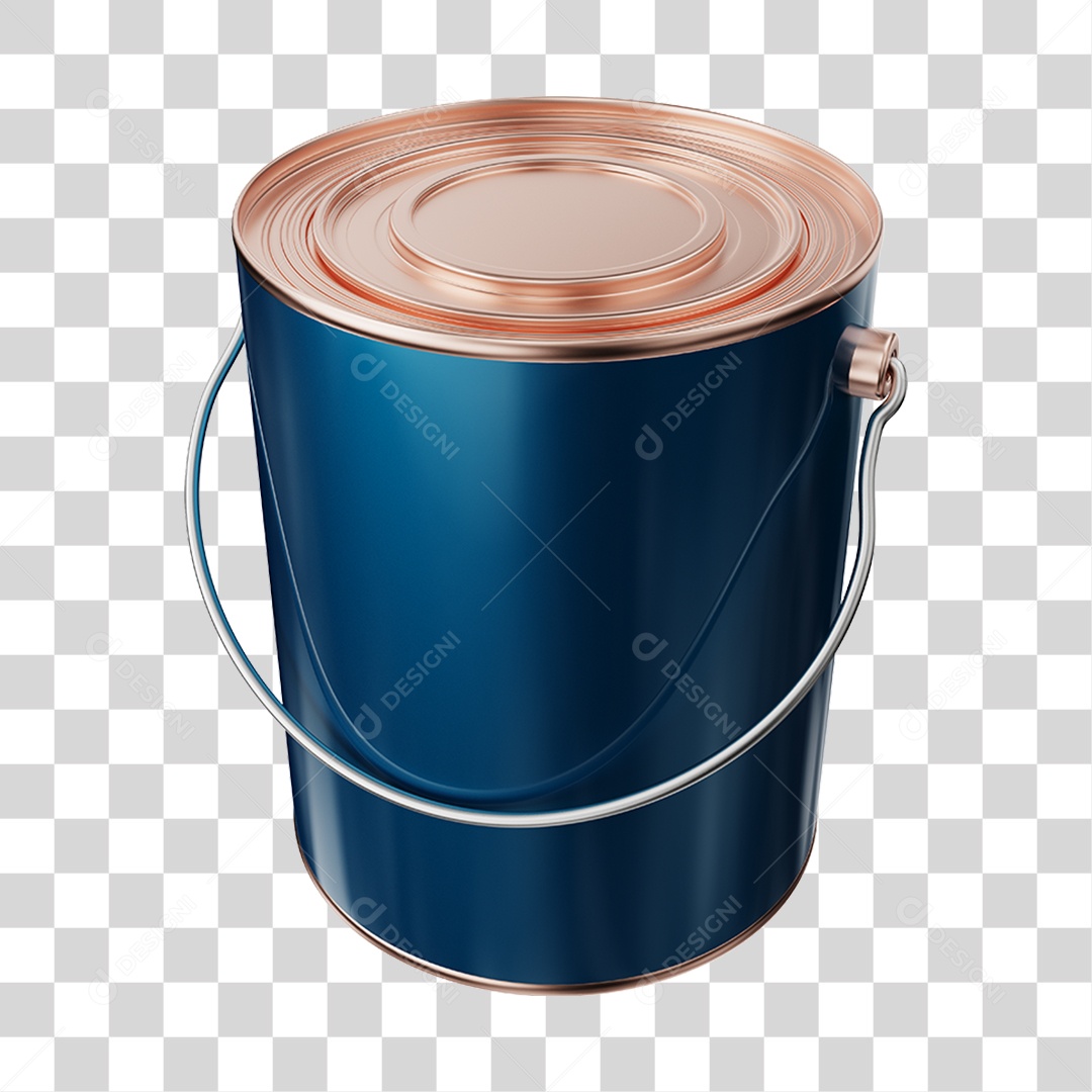 Elemento 3D Balde de Tinta PNG Transparente