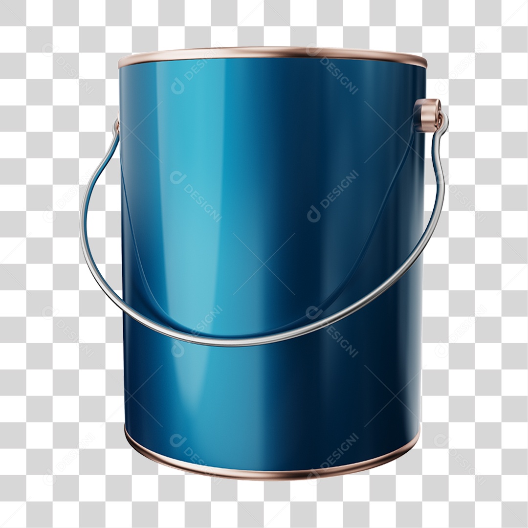 Elemento 3D Balde de Tinta PNG Transparente