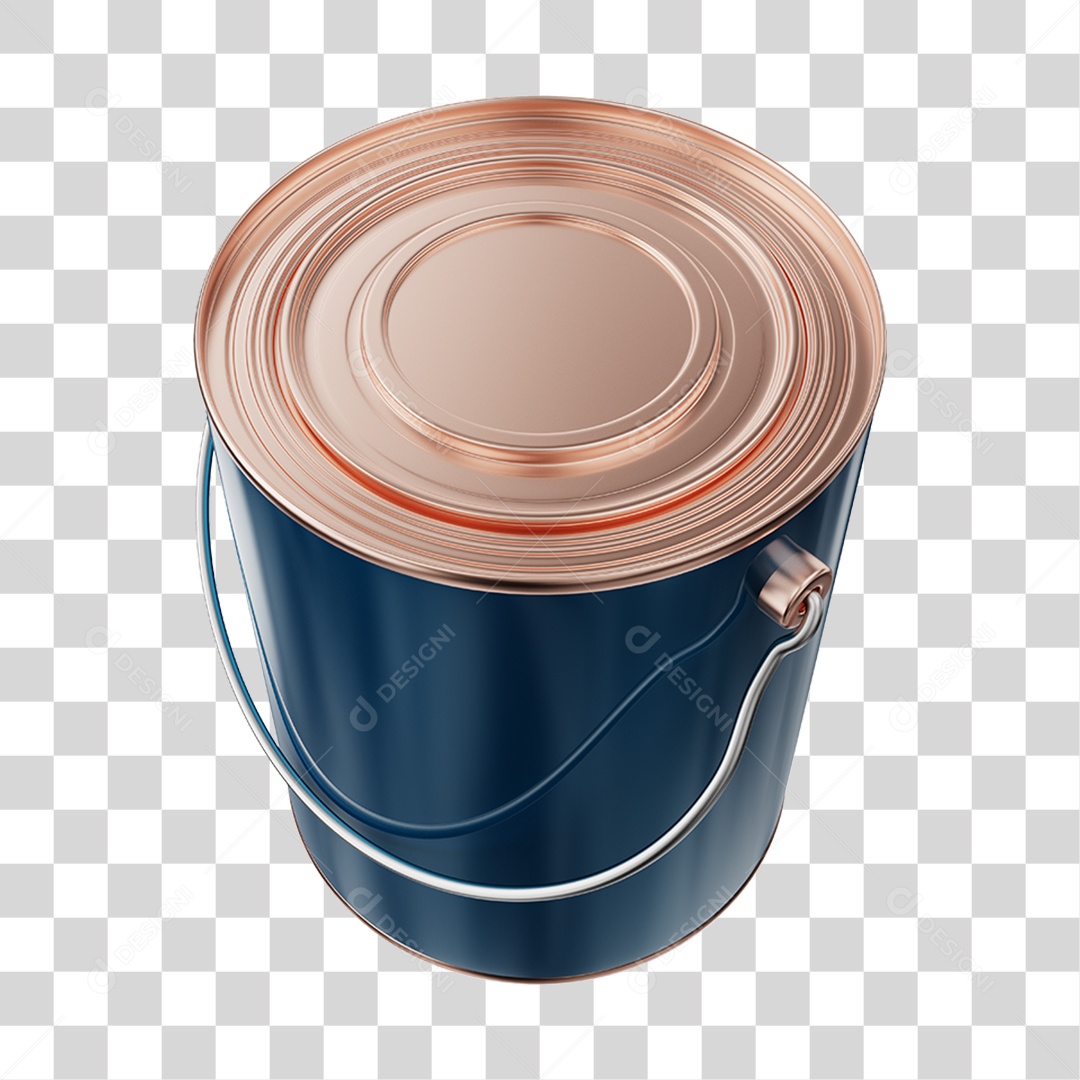 Elemento 3D Balde de Tinta PNG Transparente