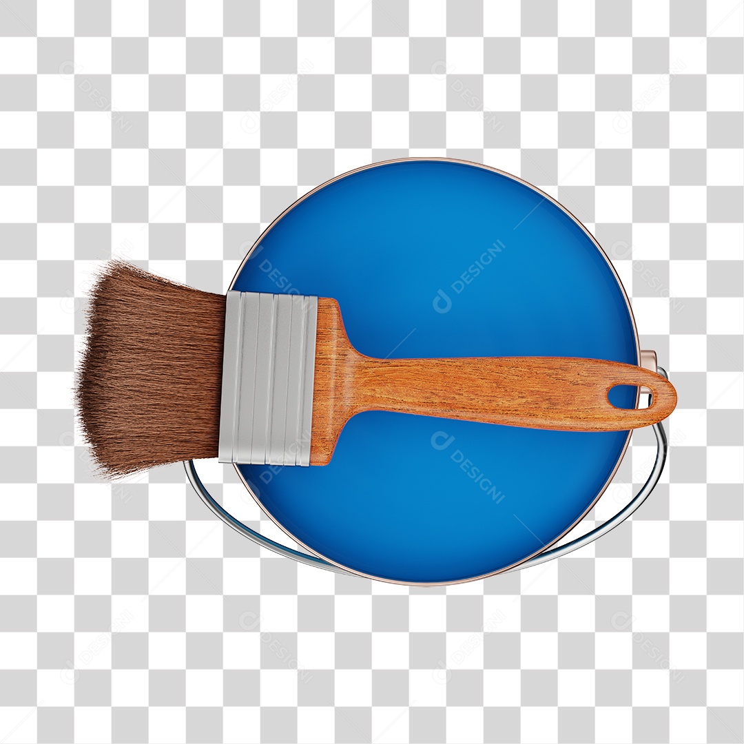 Elemento 3D Balde de Tinta PNG Transparente