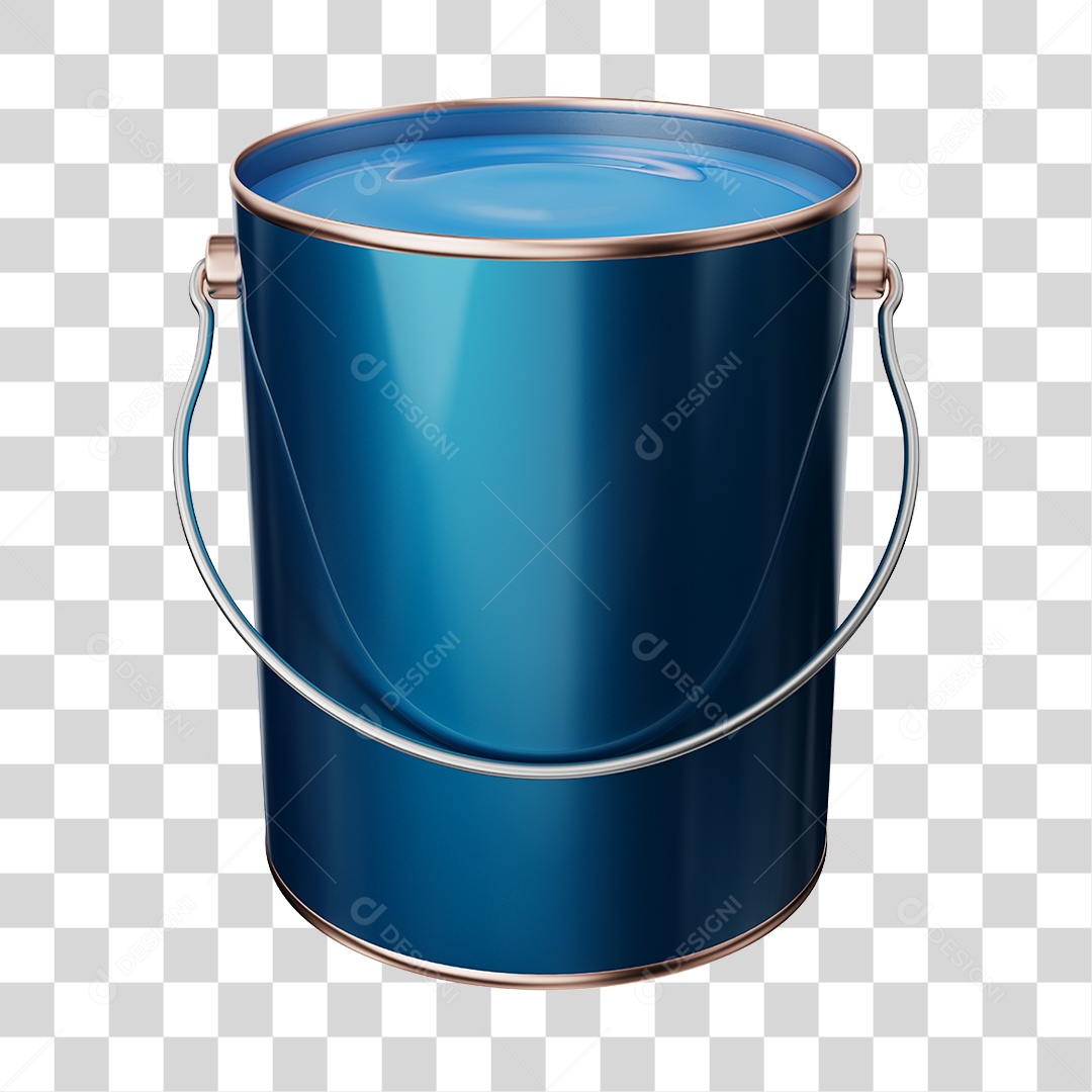 Elemento 3D Balde de Tinta PNG Transparente