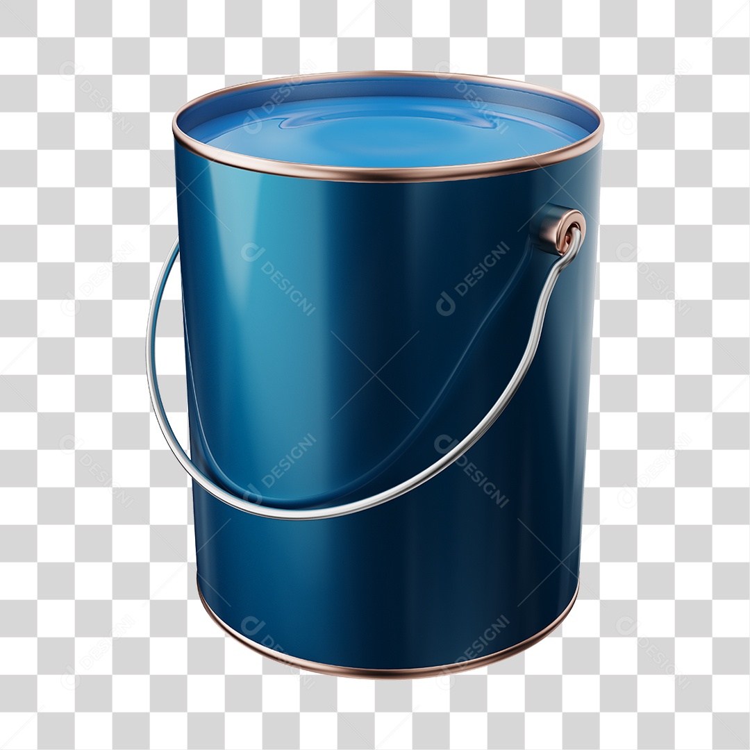 Elemento 3D Balde de Tinta PNG Transparente