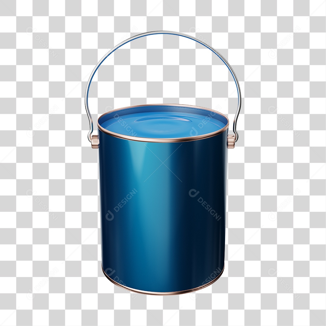 Elemento 3D Balde de Tinta PNG Transparente