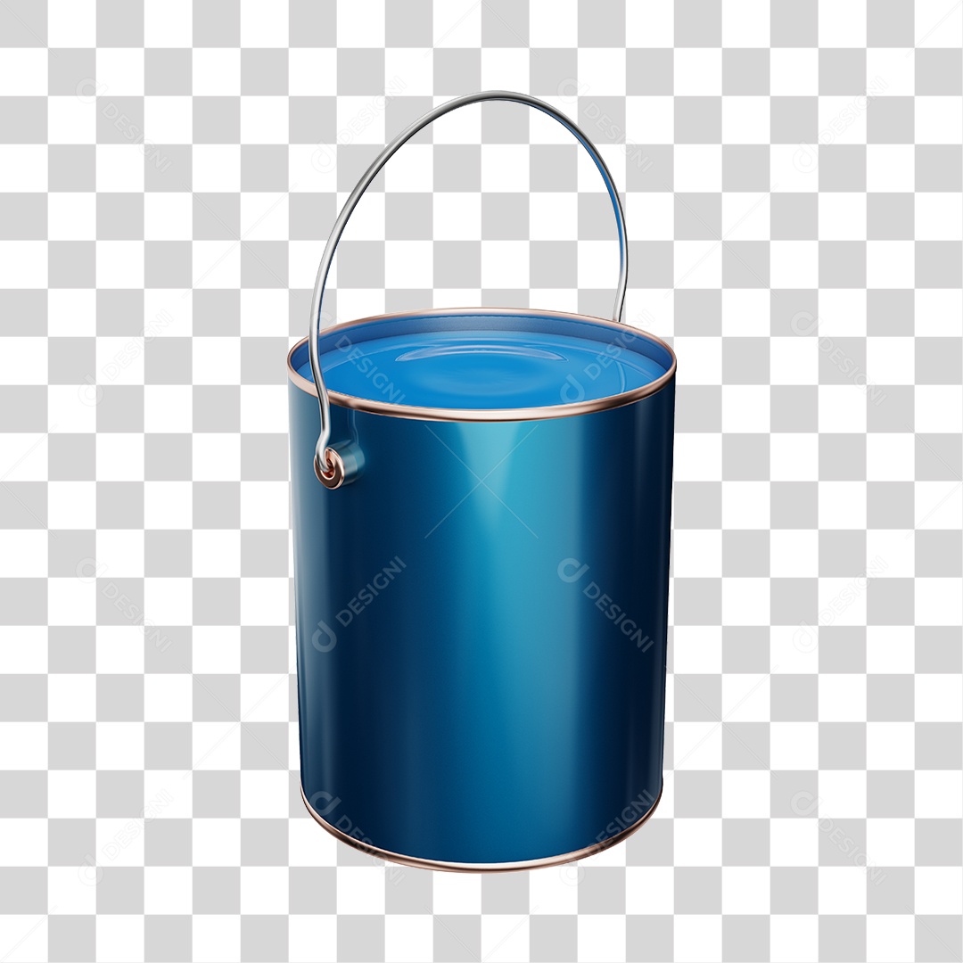Elemento 3D Balde de Tinta PNG Transparente