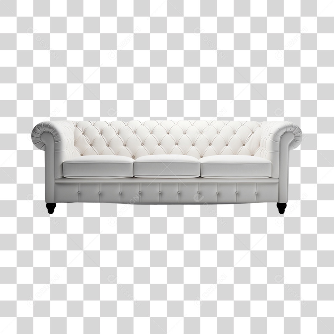 Sofá Branco Moderno Elemento 3D PNG Transparente