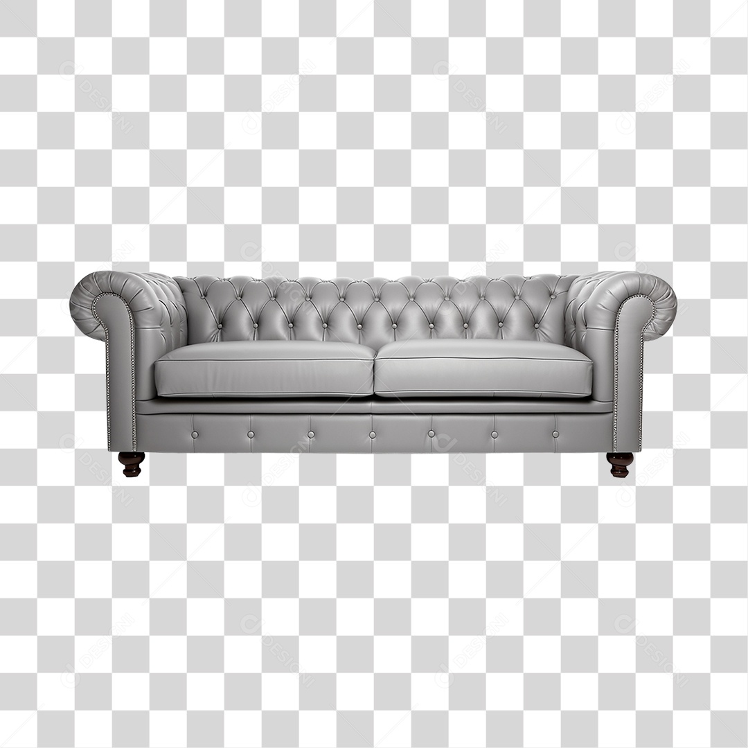 Sofá Branco Moderno Elemento 3D PNG Transparente