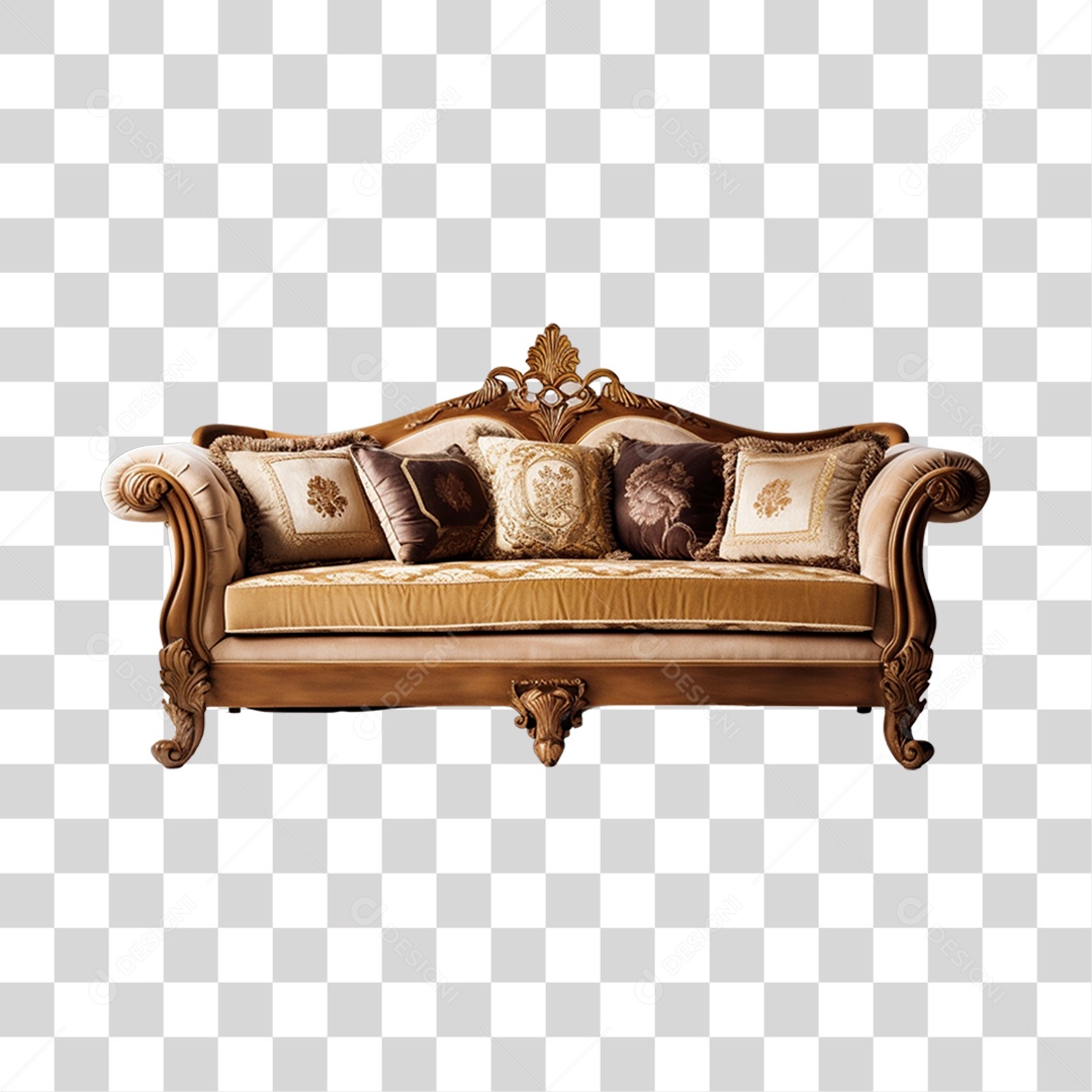 Sofá Moderno Elemento 3D PNG Transparente