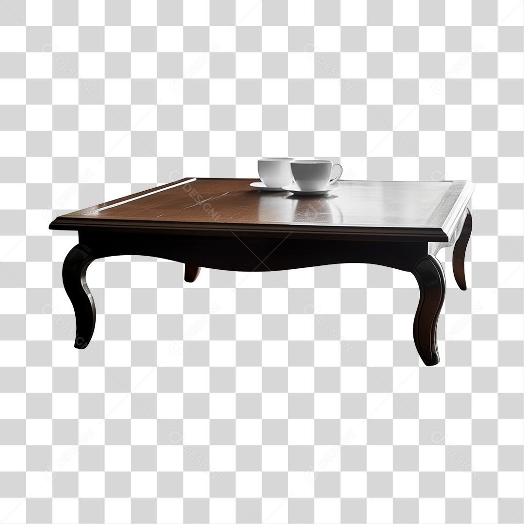 Elemento 3D Mesa Com 2 Xicaras Brancas PNG Transparente