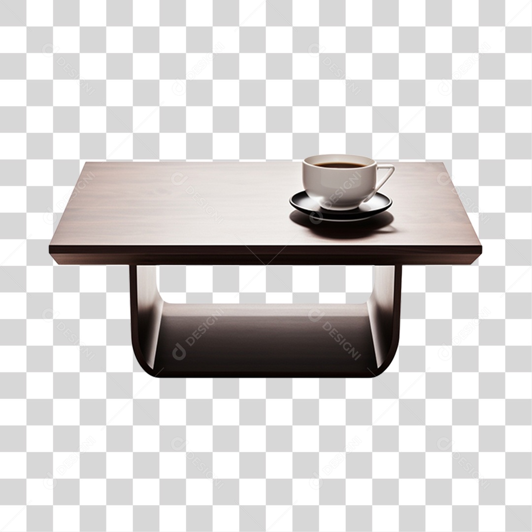 Elemento 3D Mesa Com Xicara Branca PNG Transparente