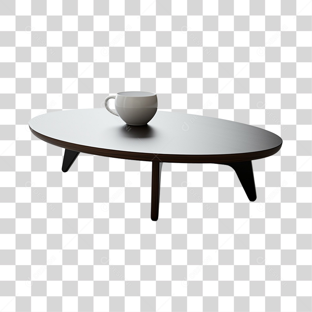 Elemento 3D Mesa Com Xicara Branca PNG Transparente