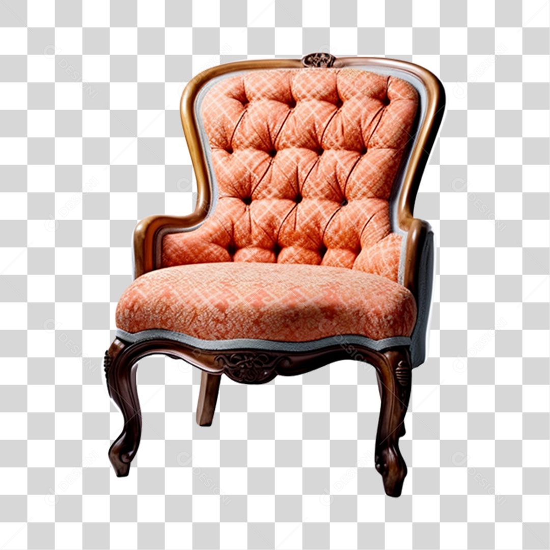 Cadeira almofadada rústica PNG Transparente