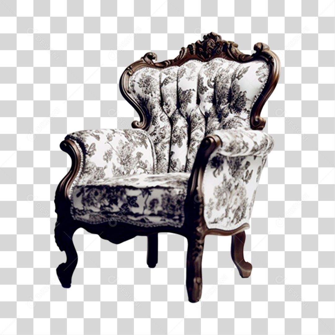 Cadeira almofadada rústica PNG Transparente