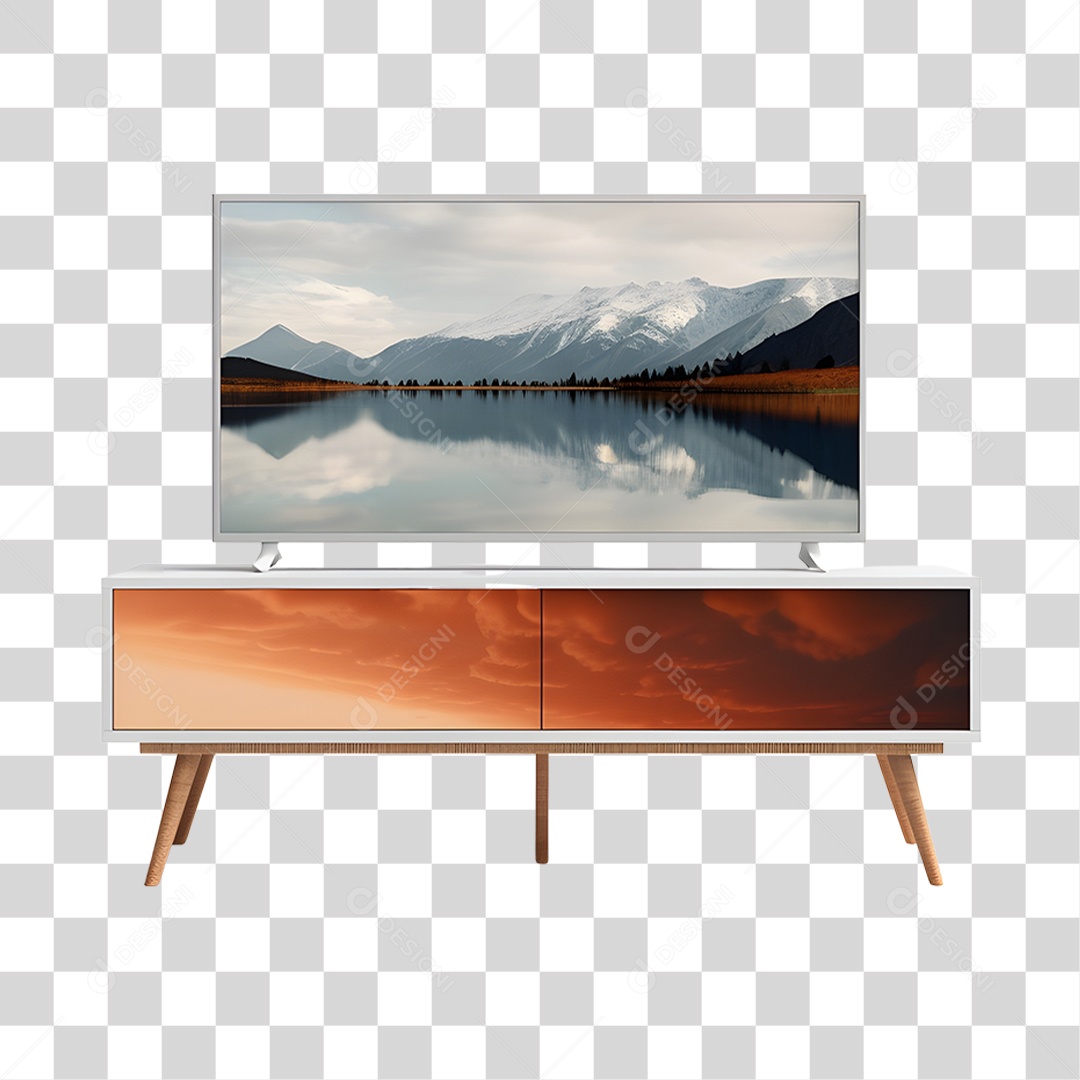 Rack Com Televisão PNG Transparente