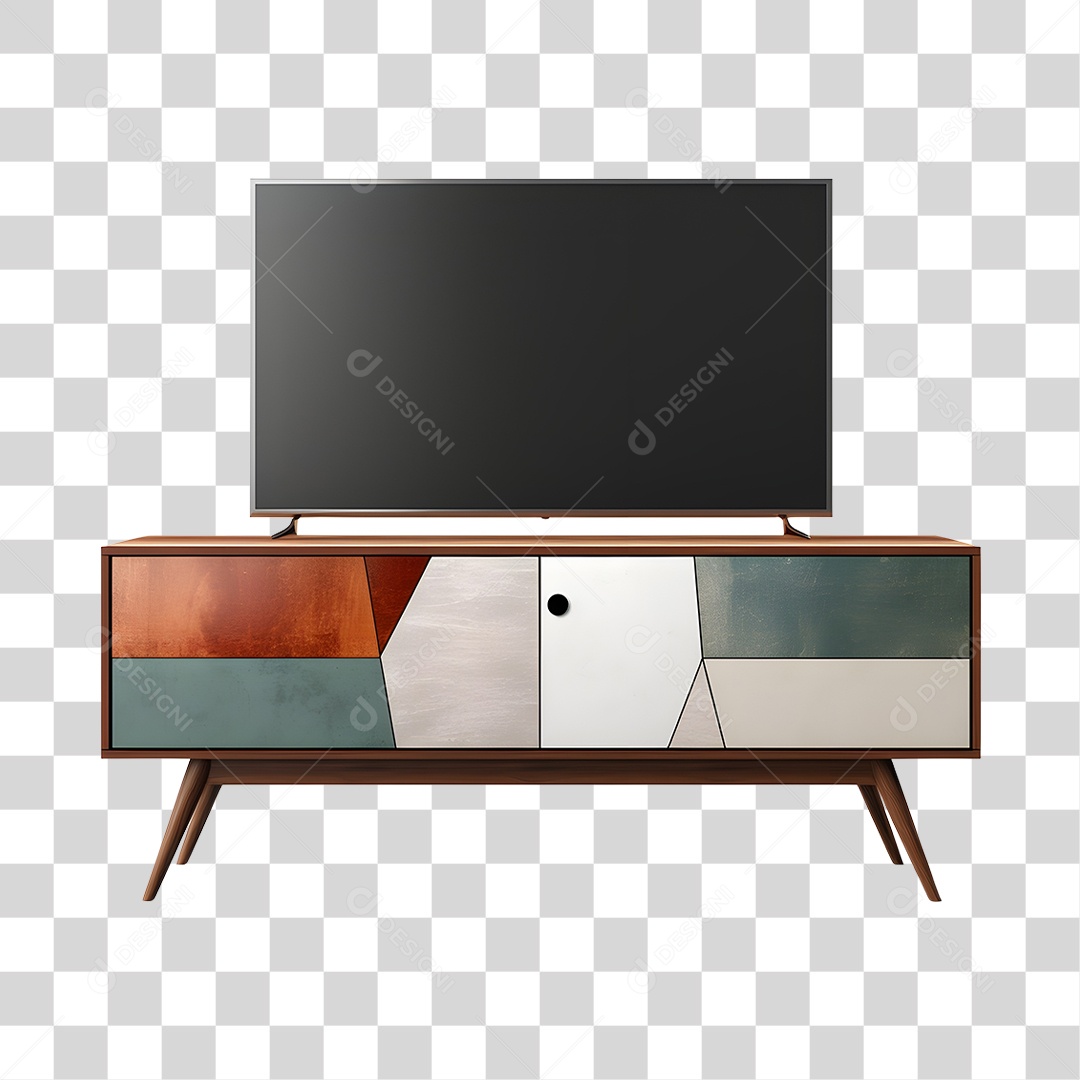 Rack Com Televisão PNG Transparente