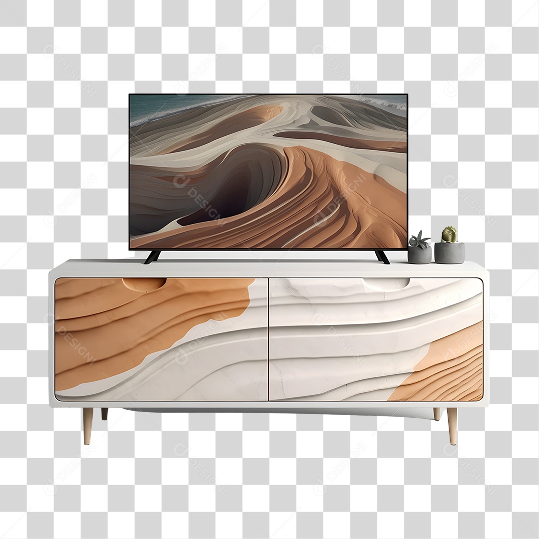 Rack Com Televisão PNG Transparente