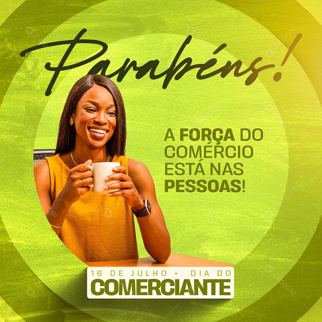 Post Dia do Comerciante Parabéns Comerciante Social Media PSD Editável