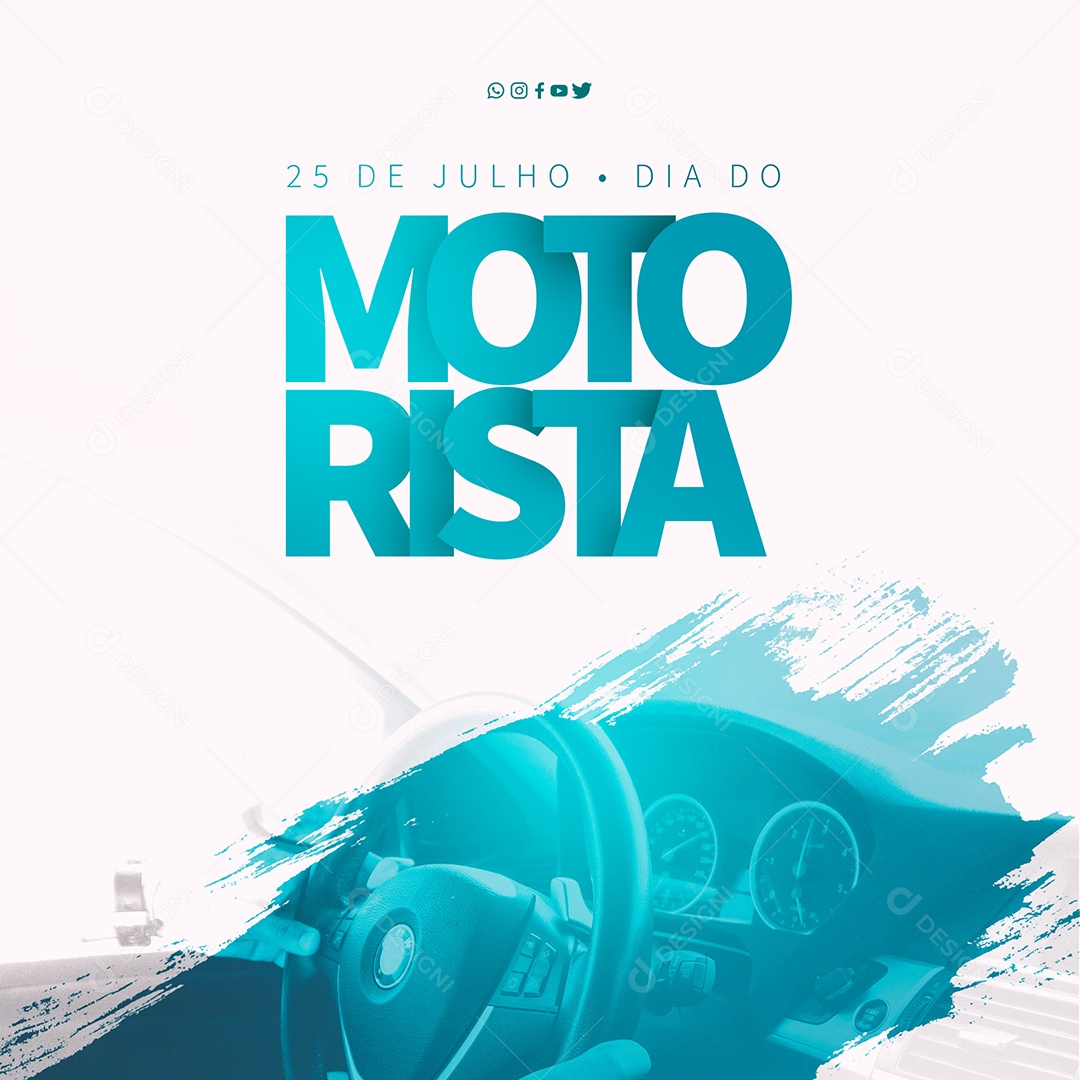Post Dia do Motorista 25 de Julho Social Media PSD Editável