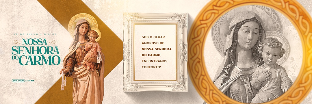 Carrossel Dia de Nossa Senhora do Carmo  Social Media PSD Editável