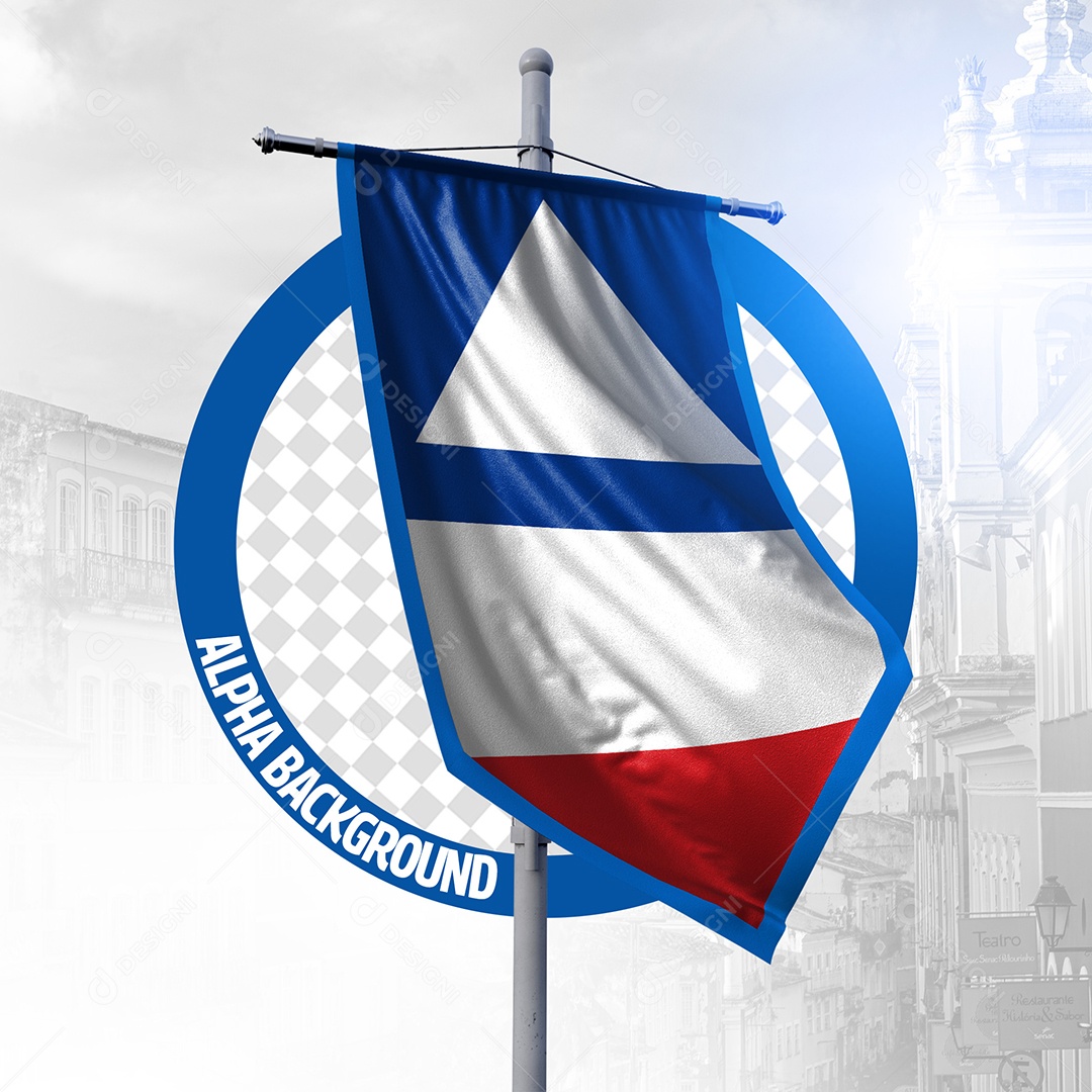 Bandeira da Bahia Flag Elemento 3D Para Composição PSD