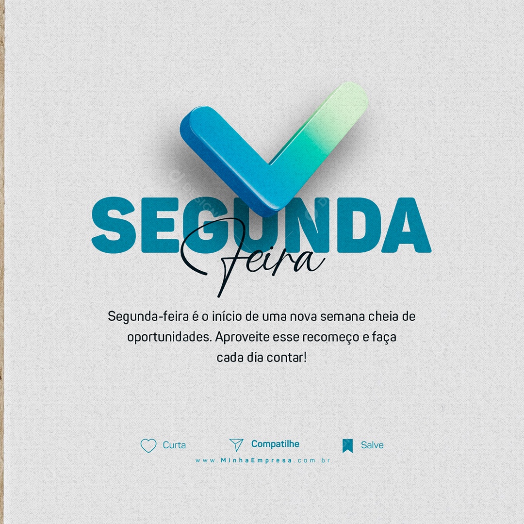 Segunda-Feira É O Início De Uma Nova Semana Frase Motivacional Social Media PSD Editável