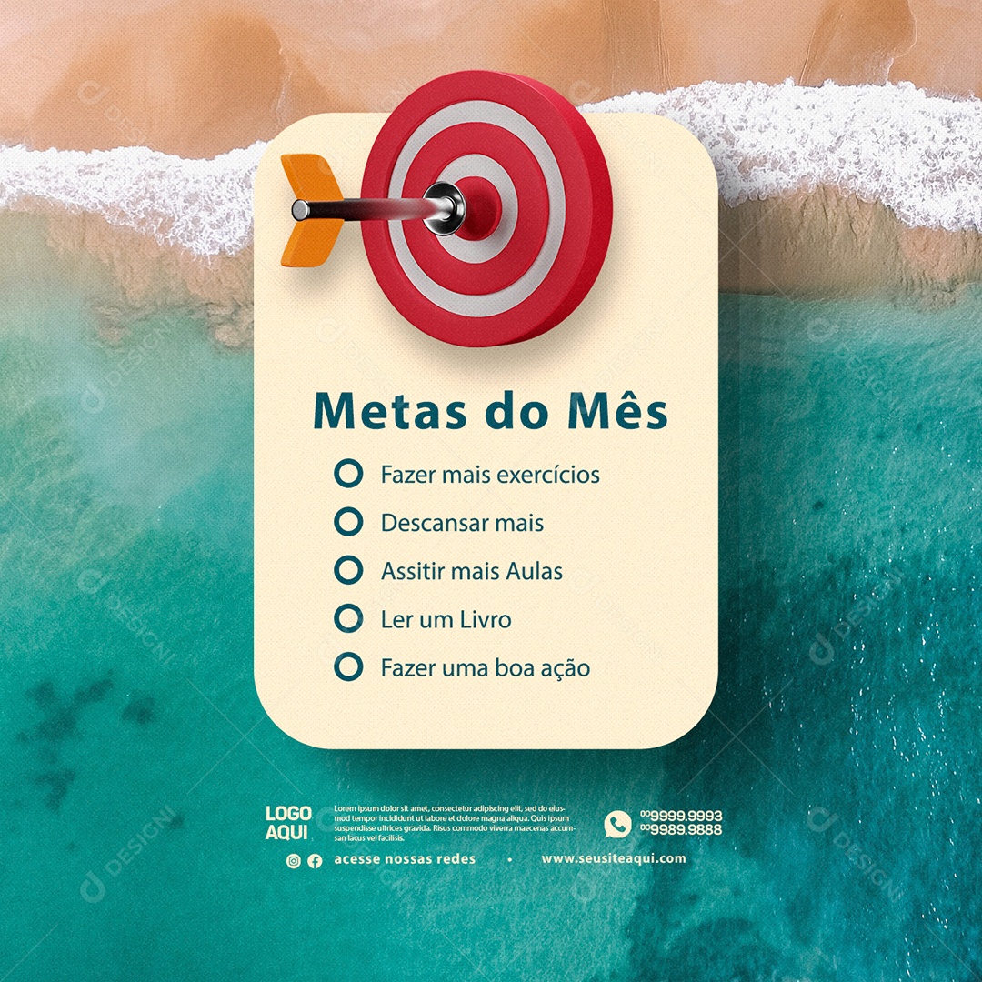 Metas Do Mês Ler Um Livro Lista De Tarefas Social Media PSD Editável