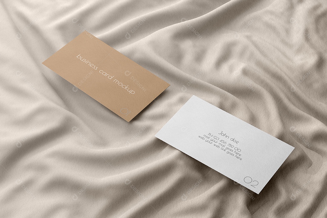 Modelo de Cartão de Visita Bege e Branco Frente e Verso PSD