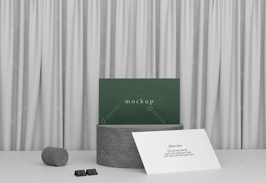 Cartão de Visita Verde e Branco Frente e Verso PSD