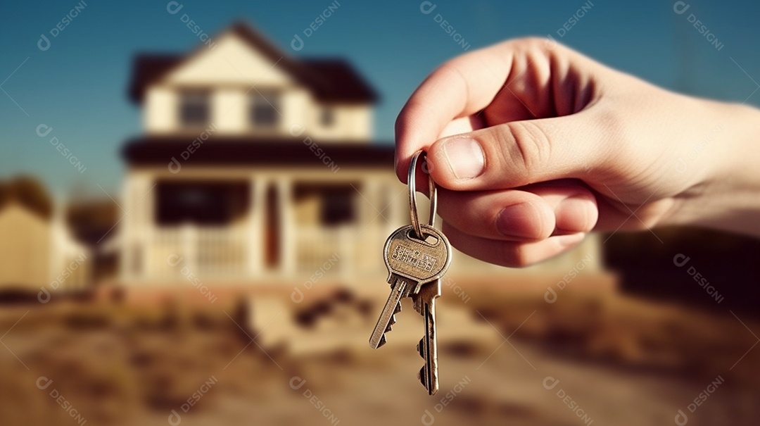 Homem segurando chaves da casa própria