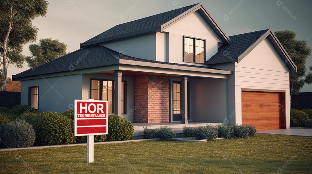 Casa com placa de vende-se