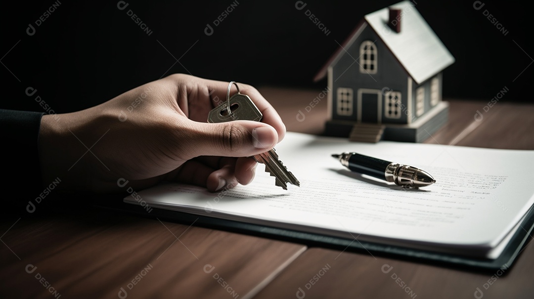 Homem segurando chaves de casa