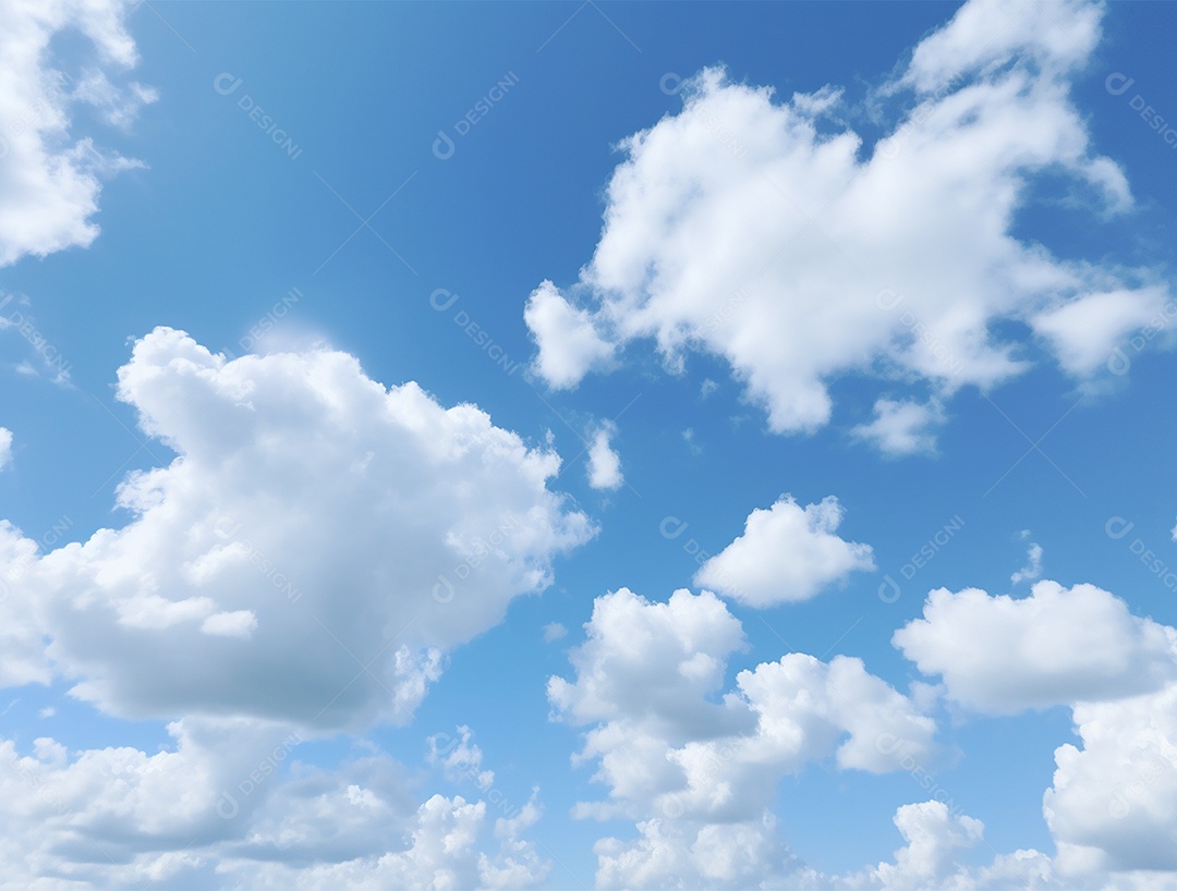 Lindo céu azul com nuvem branca e luz clara.