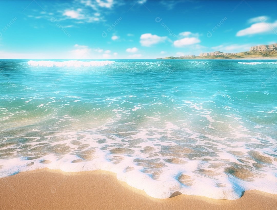 Ondas de água e areia à beira-mar