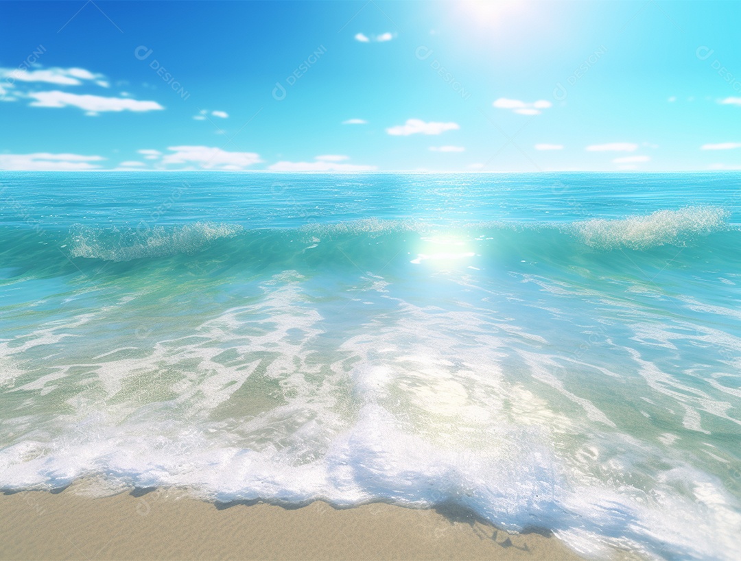 Ondas de água e areia à beira-mar