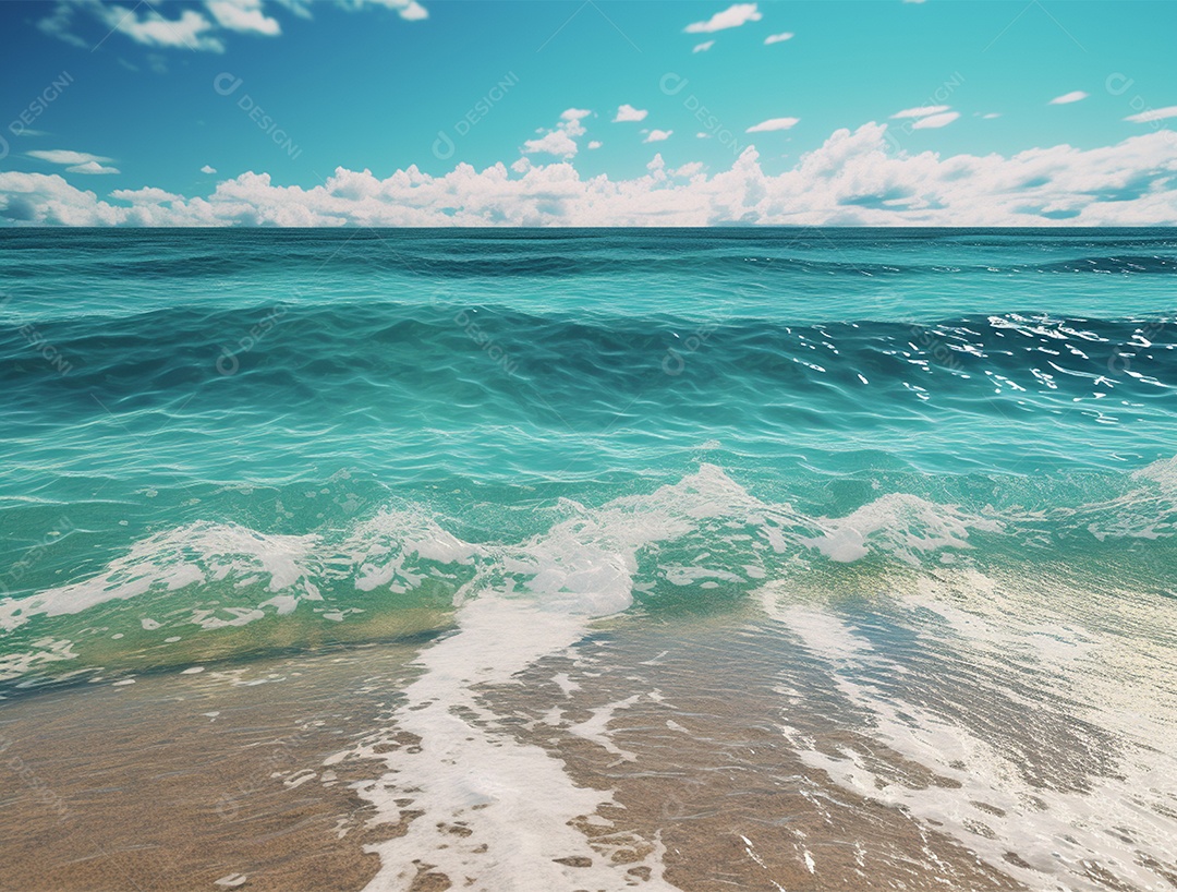 Ondas do mar vindo sobre a areia da praia