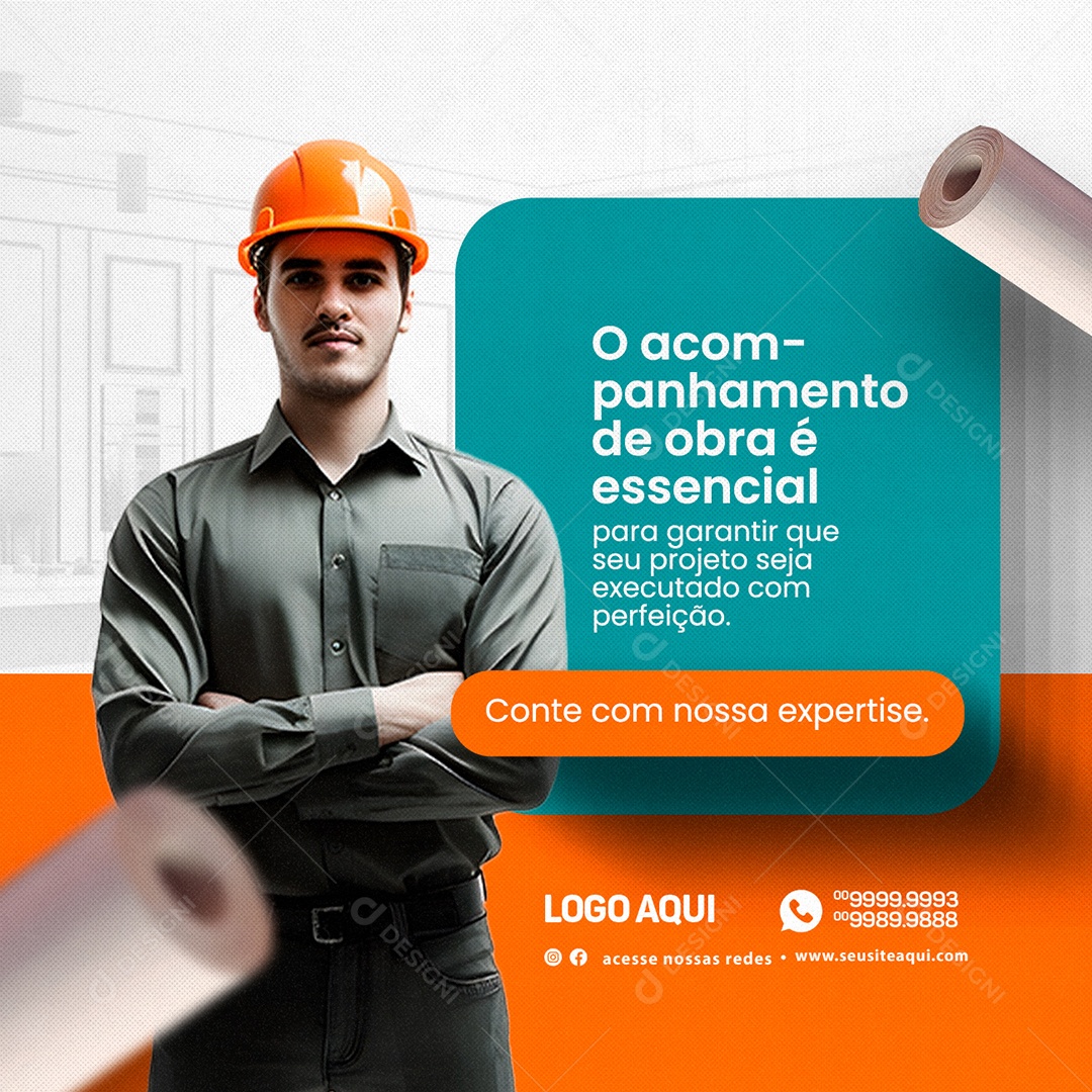 O Acompanhamento De Obra é Essencial Arquitetos Social Media PSD Editável