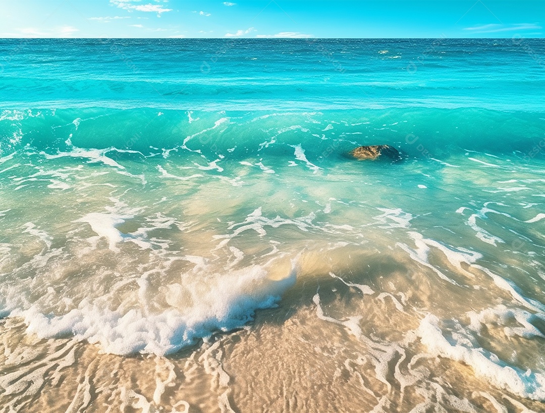 Ondas do mar vindo sobre a areia da praia