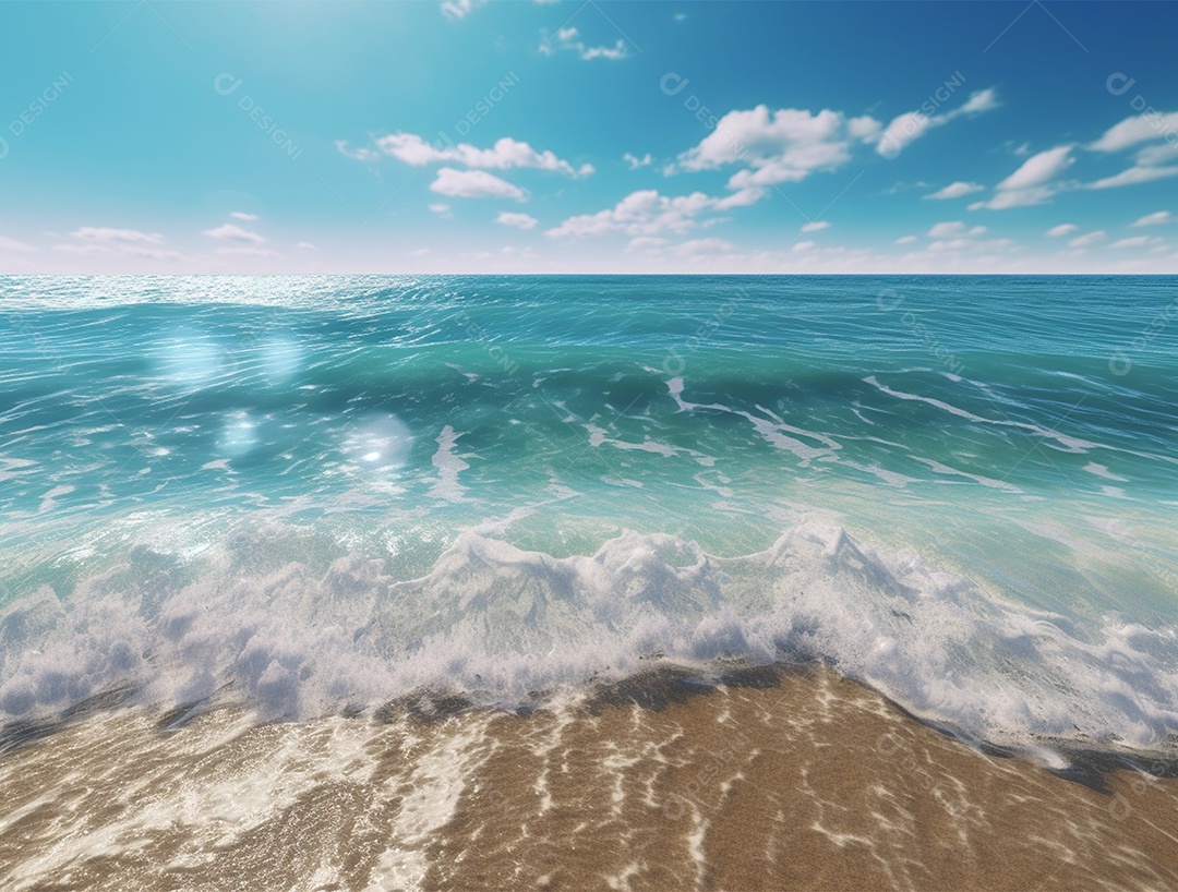 Ondas do mar vindo sobre a areia da praia