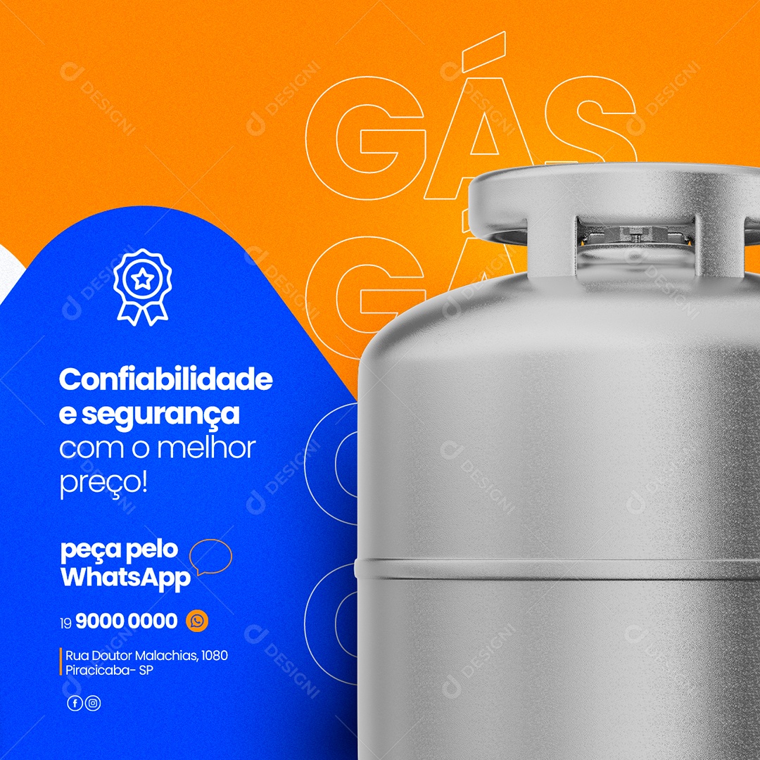 Confiabilidade E Segurança Com O Melhor Preço Distribuidora De Gás Social Media PSD Editável
