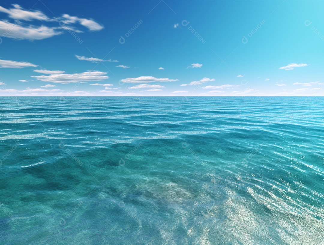 Mar de água cristalina em um dia ensolarado