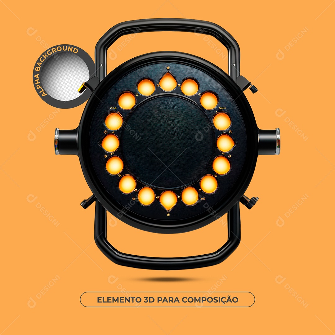 Elemento 3D Refletor De Luz Para Composição PSD