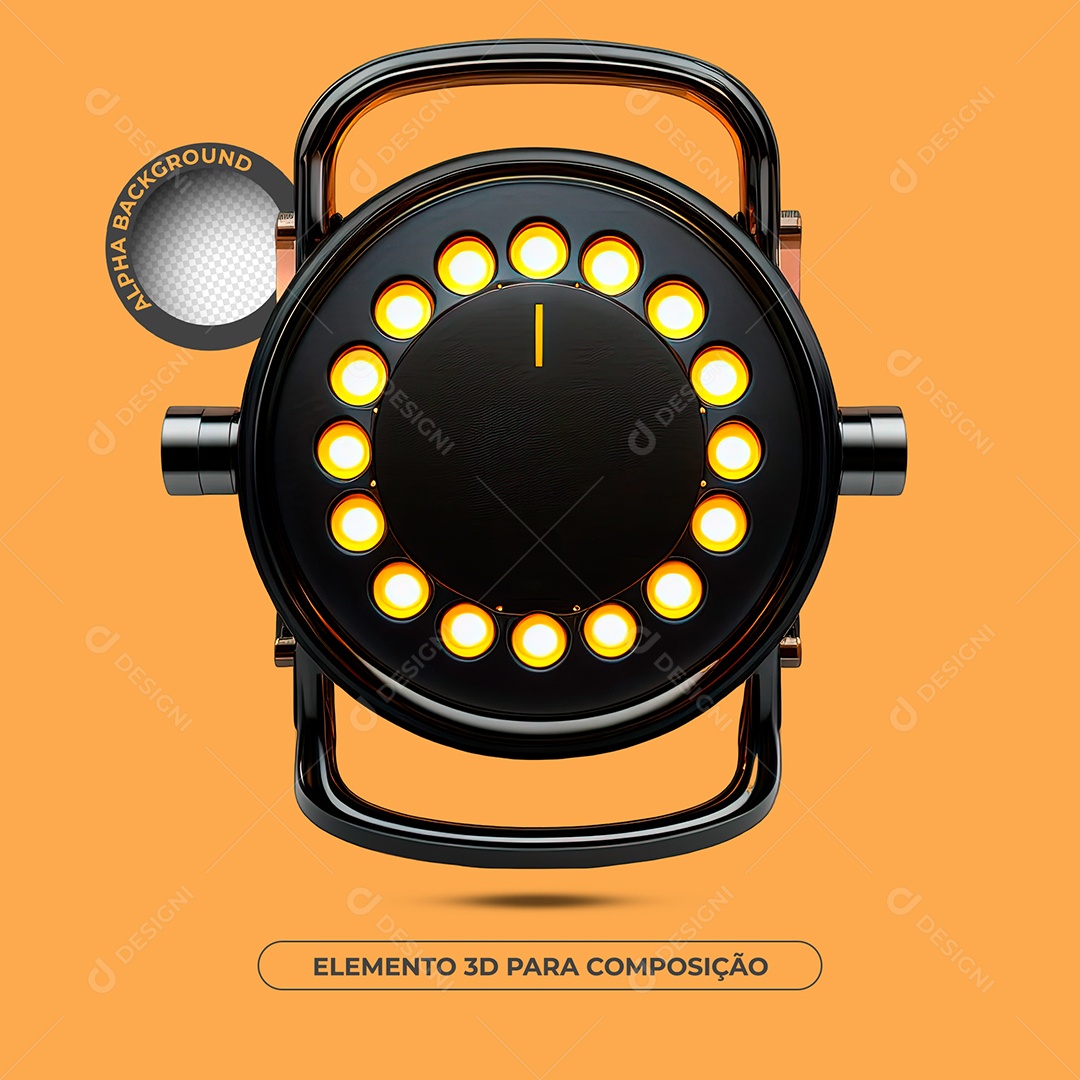 Refletor De Luz Elemento 3D Para Composição PSD